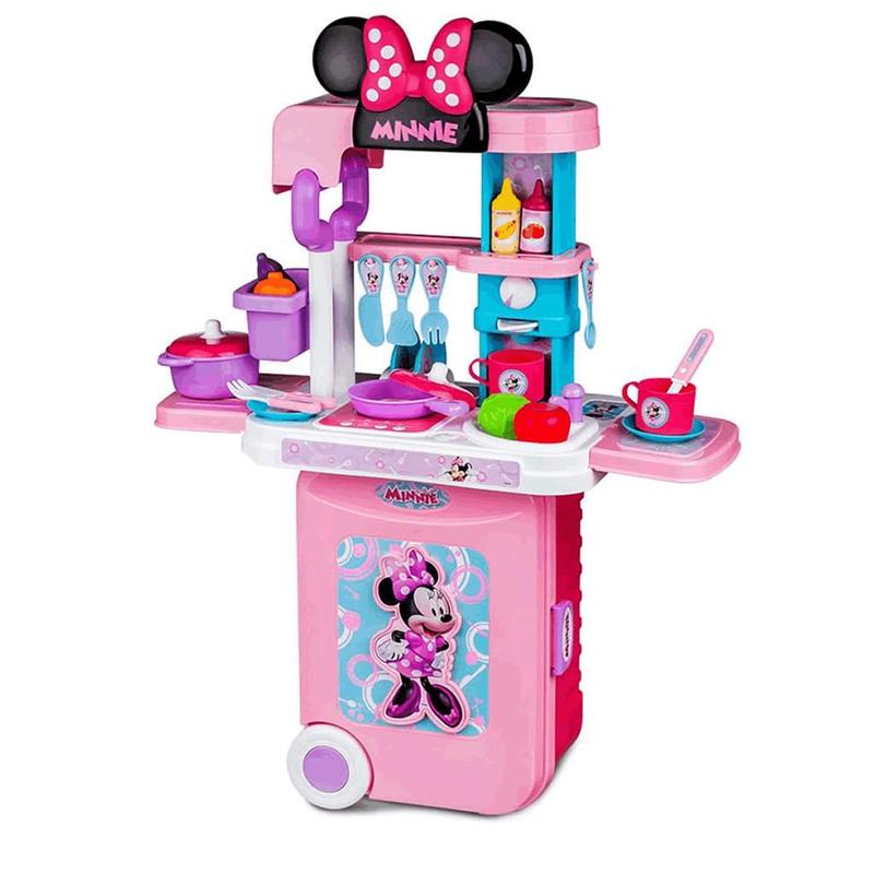 Maleta de Viagem Minnie Cozinha Playset 3 Em 1 Multikids